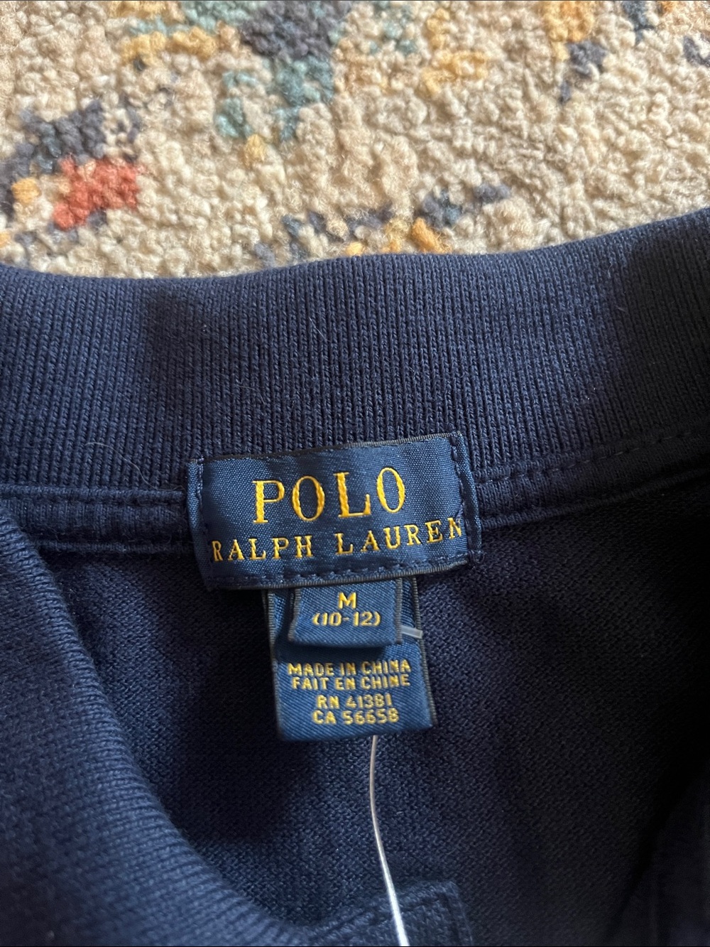Boys Size M NWT Polo by Ralph Lauren Navy Blue Polo with Red Pony - Picture 2 of 2